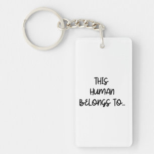 Funny Foto von Cat dieser Mensch gehört zu Schlüsselanhänger