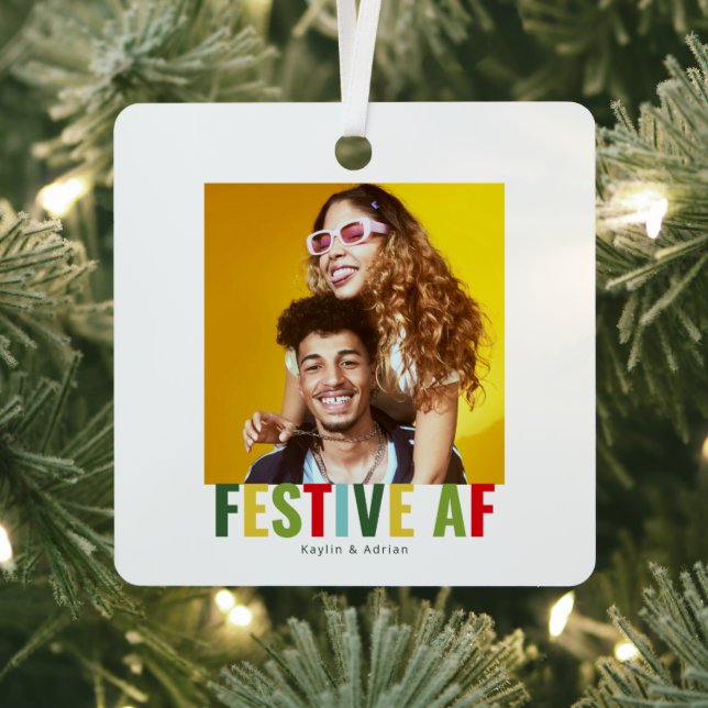 Funny Foto Weihnachts-AF Ornament Aus Metall (InSitu)