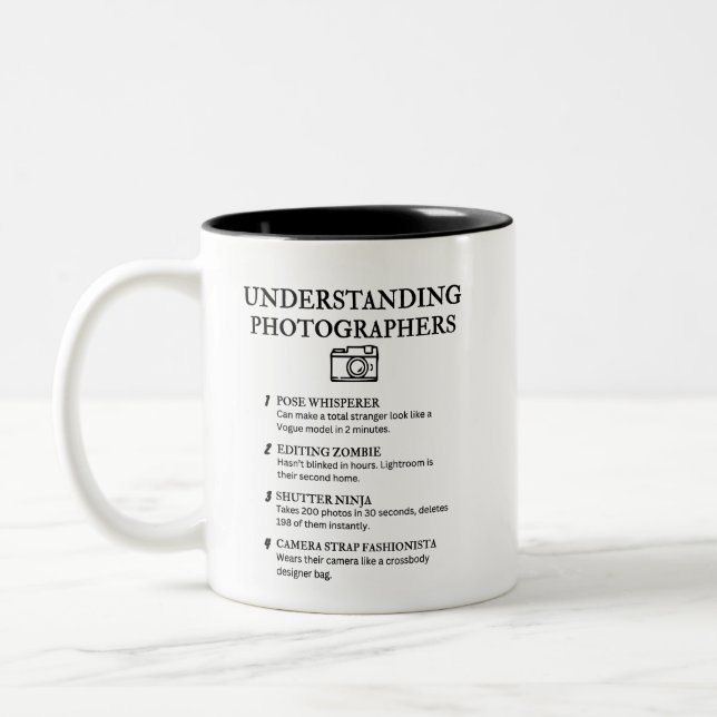 Funny Fotograf Definitionen Zweifarbige Tasse (Links)