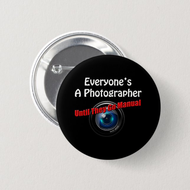 Funny Fotografy - Fotograf Go Manual Quote Button (Vorne & Hinten)