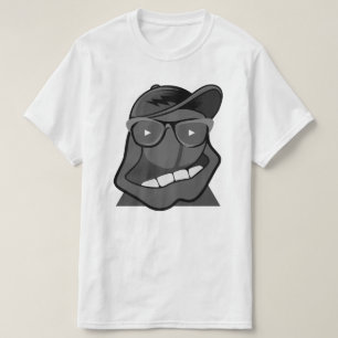 Funny Fotomontage Abstrakt Art Face Black/White T-Shirt