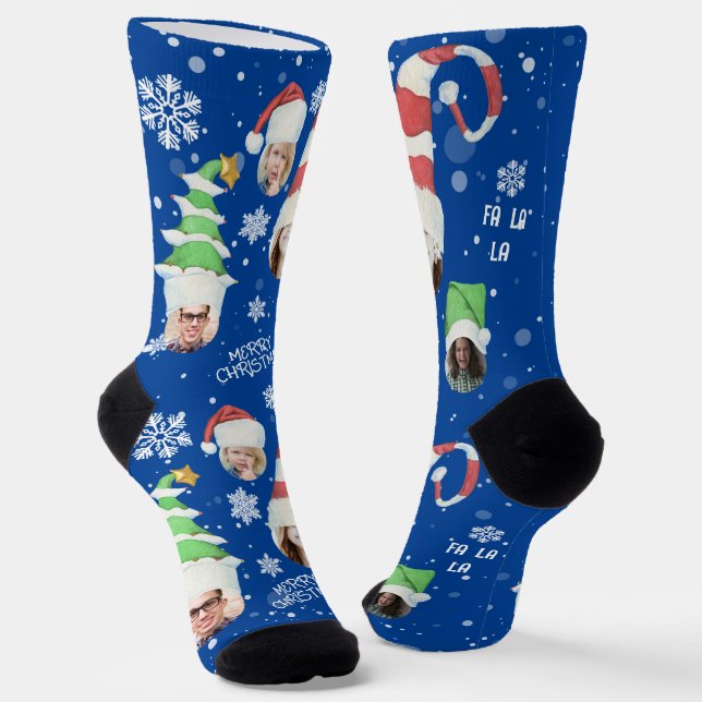 Funny Fotos Frohe Weihnachtsneuheit Socken (Gewinkelt)