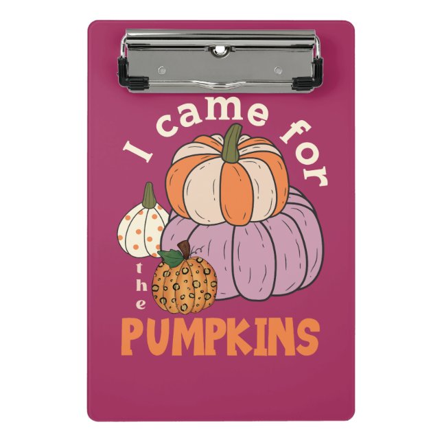 Funny Four Pumpkins Fall Mini Klemmbrett (Vorderseite)