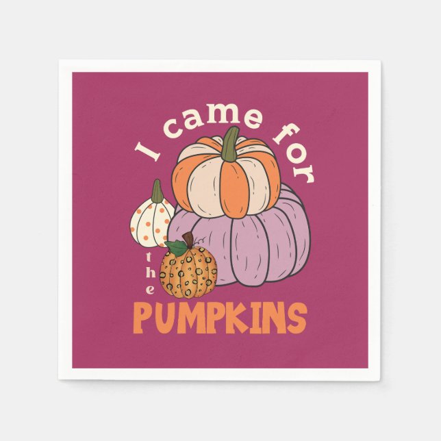 Funny Four Pumpkins Fall Serviette (Vorderseite)