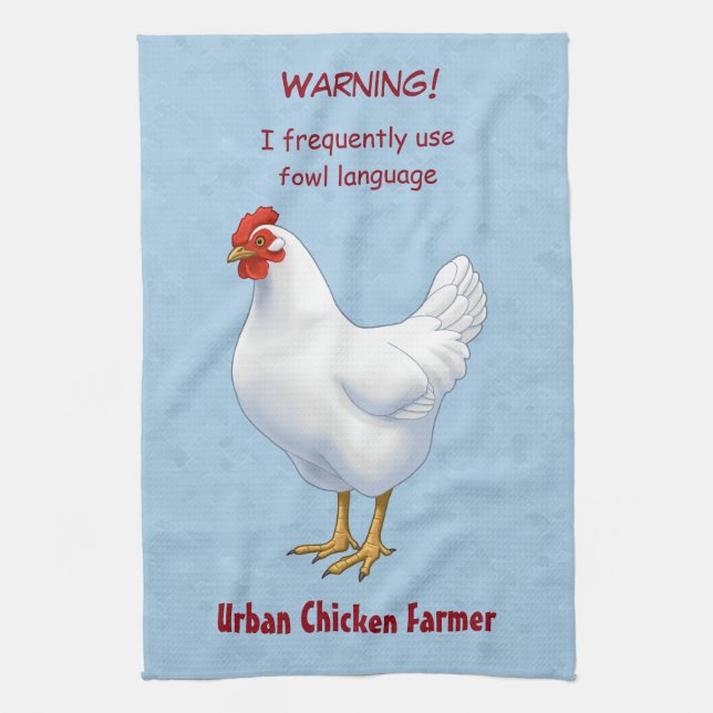 Funny Fowl Language Urban Chicken Bauer Handtuch (Vertikal)