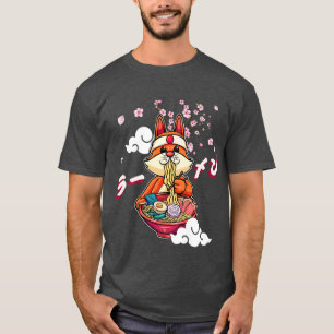 Funny Fox Eating Ramen Niedlich Japanisch Vixen No T-Shirt