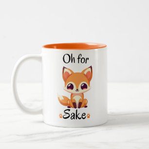 Funny fox , Geschenk für Papa , oh für Fuchs Sake Zweifarbige Tasse