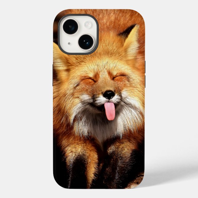 Funny Fox Sticken Es ist Zunge-Out Case-Mate iPhone Hülle (Rückseite)