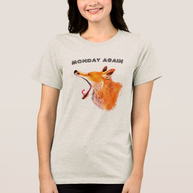 Funny Fox T - Shirt Montag wieder - Benutzerdefini (Vorderseite)