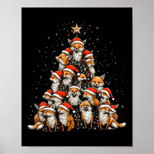 Funny Fox Weihnachtsbaum Füchse Xmas Fox Lover Kin Poster