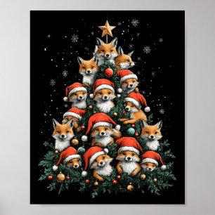 Funny Fox Weihnachtsfochse Weihnachtsbaum Fox Love Poster