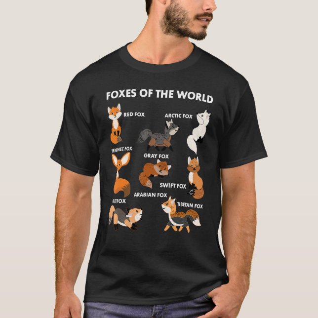 Funny Foxes Of The World Shirt Foxes Lovers Gifts  (Vorderseite)