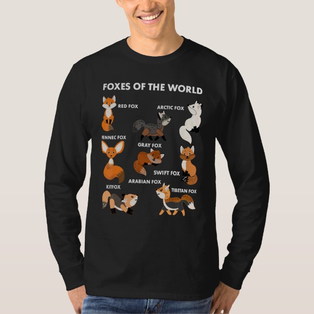 Funny Foxes Of The World Shirt Foxes Lovers Gifts  (Vorderseite)