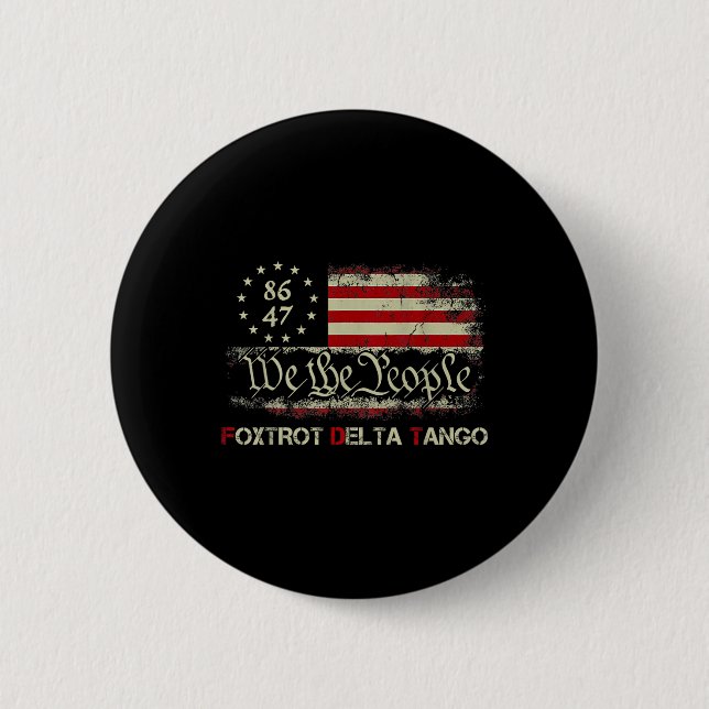 Funny Foxtrots Delta Tangos Wir Menschen USA Button (Vorderseite)