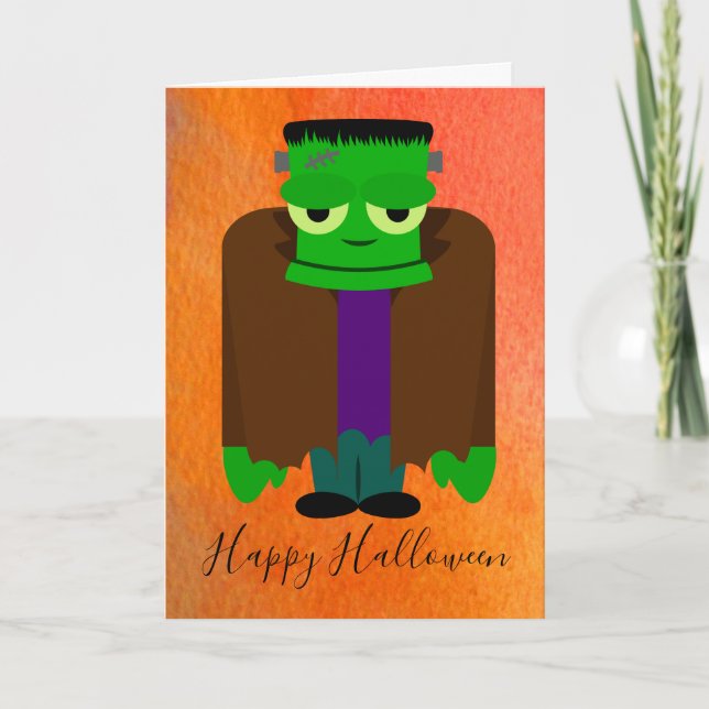Funny franken monster Halloween thema Karte (Vorderseite)