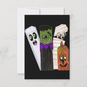 Funny Frankenstein Ghost Pumpkin Invisible Man Karte