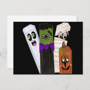 Funny Frankenstein Ghost Pumpkin Invisible Man Postkarte