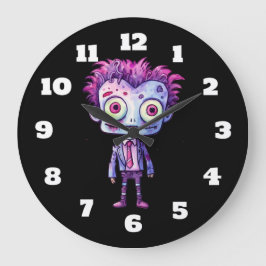 Funny Frankenstein Monster Halloween Spaß Große Wanduhr