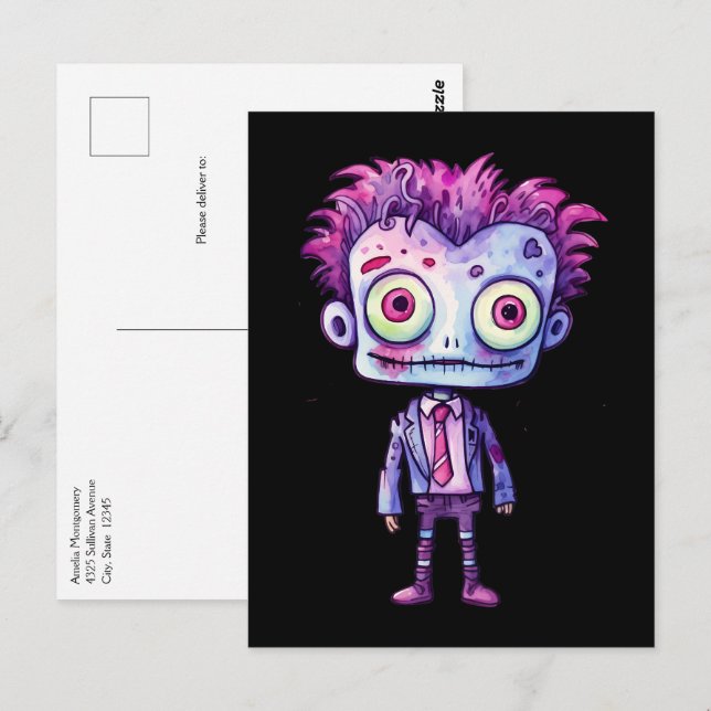 Funny Frankenstein Monster Halloween Spaß Postkarte (Vorne/Hinten)