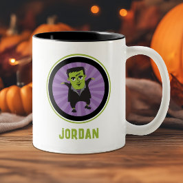 Funny Frankenstein Monster Halloween Zweifarbige Tasse