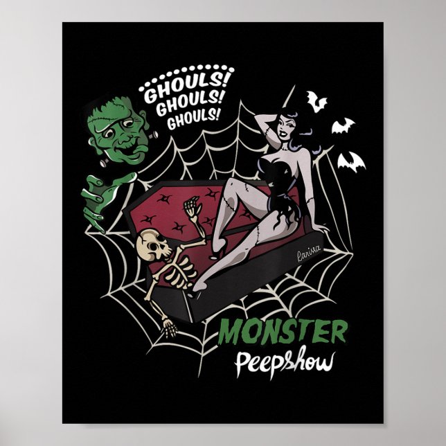 Funny Frankenstein Monster liebt Monster How Hall Poster (Vorne)