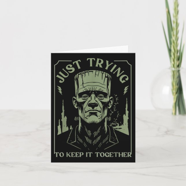 Funny Frankenstein Monster versucht es einfach Beh Karte (Vorderseite)