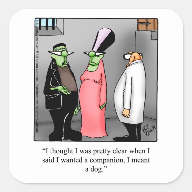 Funny Frankenstein Spaß Halloween Stickers (Vorderseite)