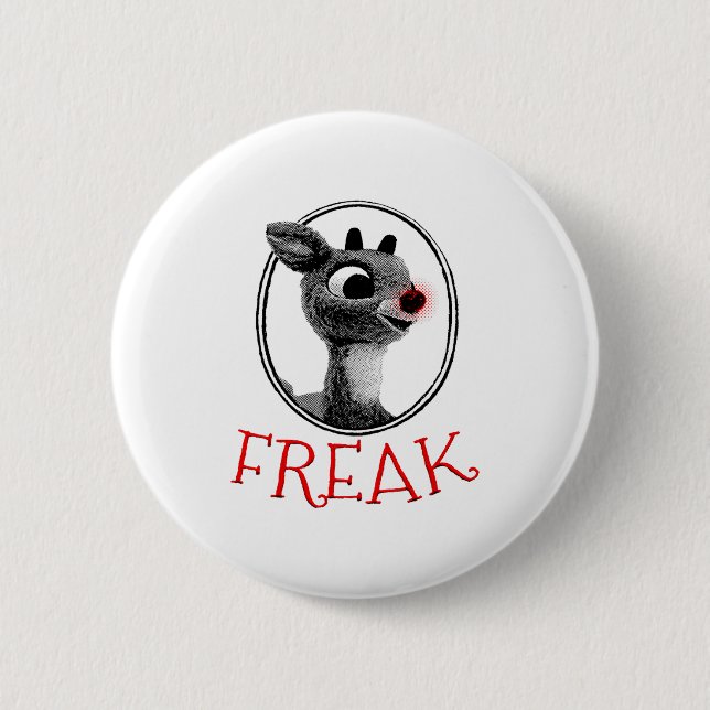 Funny Freak Rudolph The Red Nosed Reindeer Christm Button (Vorderseite)
