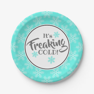 Funny Freaking Cold Winter Party Pappteller