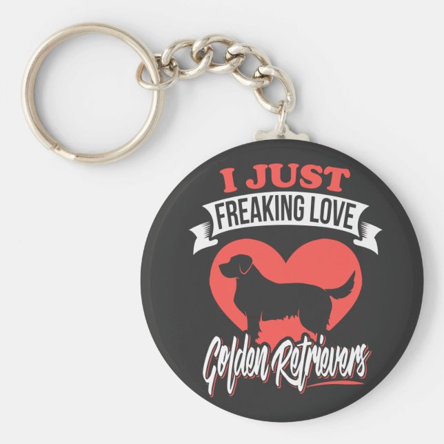 Funny Freaking Liebe meine Golden Retriever Schlüsselanhänger (Vorne)