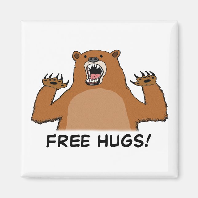 Funny Free Bear Hugs Magnet (Vorne)