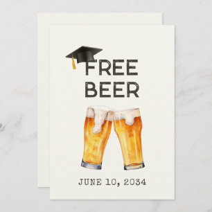 Funny Free Beer Graduation Party Einladung
