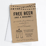 Funny Free Beer und eine Hochzeit Einladung<br><div class="desc">Gratis Bier (Und eine Hochzeit!) Funny Einladung für eine lustige Hochzeit. Das Biertoastwerk ist handgezeichnet auf einem wunderbar rustikalen Krafthintergrund. Die Koordination von UAWG,  Details,  Registrierung,  Dankeschön-Karten und anderen Gegenständen finden Sie in der Kollektion 'Free Beer Funny Wedding Invitation Suite' in meinem Shop.</div>