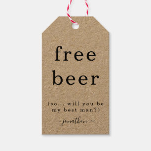 Funny Free Beer wirst du mein Trauzeuge-Tag sein Geschenkanhänger