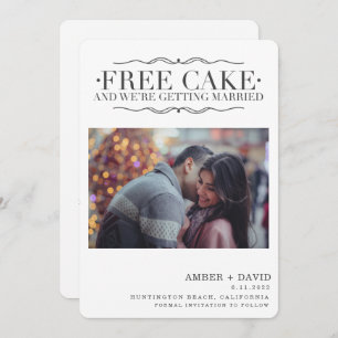 Funny Free Cake Foto Hochzeit Speichern Sie das Da Save The Date