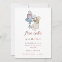 Funny Free Cake Minimalistisch Wedding RSVP