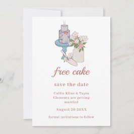 Funny Free Cake Minimalistisch Wedding RSVP Einladung
