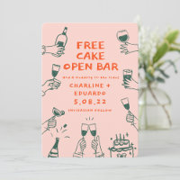 Funny Free Cake Offene Bar Drinks Retro Contempora