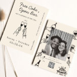 Funny Free Cake Open Bar Qr Code Save The Date<br><div class="desc">Moderne Typografie FunnyFree Drinks Foto Qr Code</div>