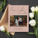 Funny Free Cake Wedding Foto Save the Date Ankündigungspostkarte<br><div class="desc">Diese lustige Gratis-Cake und eine Save the Date auf Hochzeiten Fotos Postkarte sind ideal für Paare, die glauben, dass Lachen der beste Weg ist, ihre Hochzeitsreise zu beginnen. Diese Postkarte, die das Wesen der Freude und des Launens einfängt, enthält eine wunderbare Botschaft, die sicher Lächeln bringen wird: "Kostenloser Kuchen und...</div>