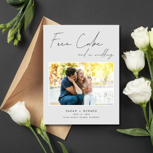 Funny Free Cake Wedding Foto Save the Date Ankündigungspostkarte