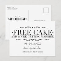 Funny Free Cake Wedding Save the Dates