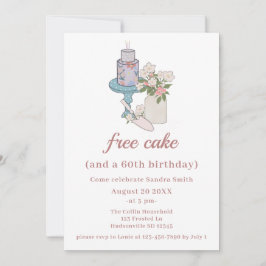 Funny Free Cake Womens 60. Geburtstag Einladung