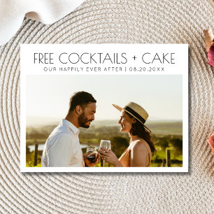 Funny Free Cocktails Cake Wedding Save the Date Ankündigungspostkarte