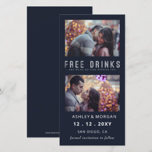 Funny Free Drinks Foto Hochzeit retten Anno Ankündigung