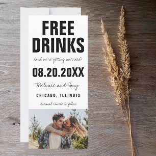 Funny Free Drinks Foto Hochzeit retten das Datum