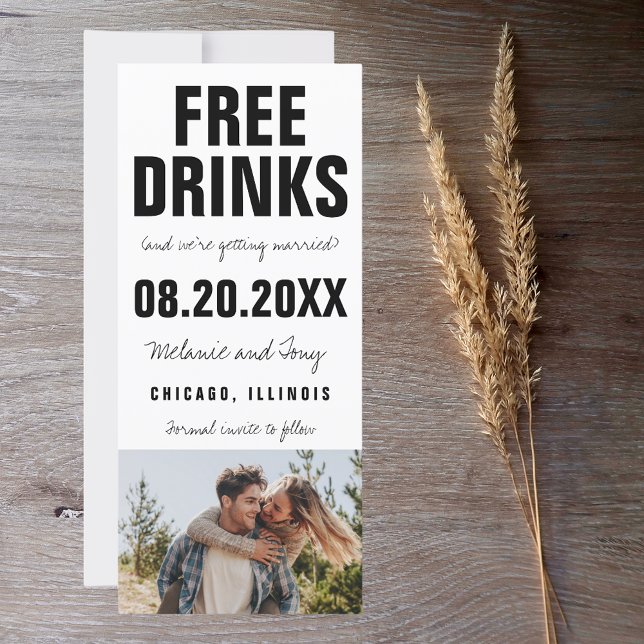 Funny Free Drinks Foto Hochzeit retten das Datum (Von Creator hochgeladen)