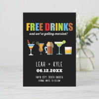 Funny Free Drinks Foto Hochzeit retten das Datum
