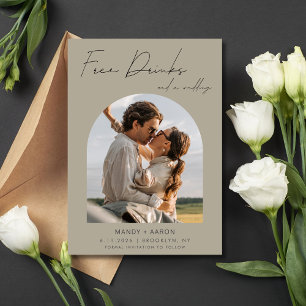 Funny Free Drinks Foto Hochzeit retten das Datum Save The Date