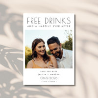 Funny Free Drinks Foto Hochzeit retten das Datum